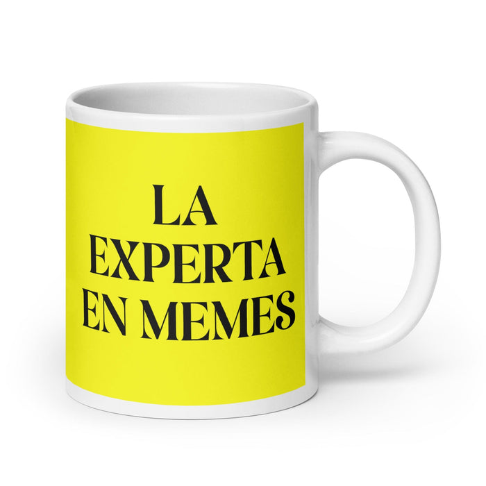 La Experta En Memes The Meme Expert Funny Home Office Work Coffee Mug Mexican Spanish Pride Gift White Glossy Cup Yellow Card Mug Mexicada 20 oz