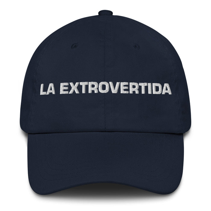 La Extrovertida The Extrovert Mexican Spanish Pride Gift Regalo Dad Hat Mexicada Navy