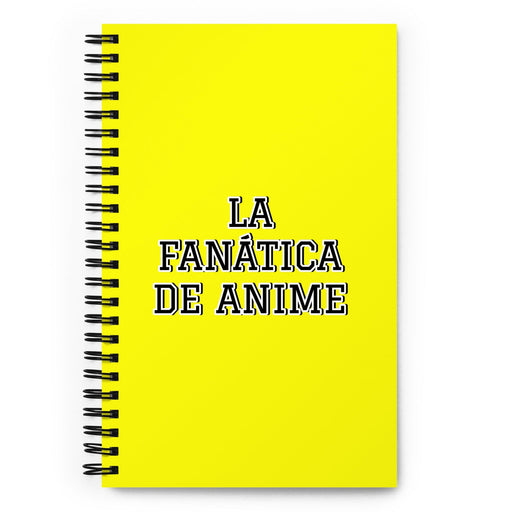 La Fanática De Anime The Anime Fan | Yellow Spiral Notebook, 140 Dotted Sheets | Funny Gift Idea Home Office Work | Mexican Spanish Pride Gift Mexicada