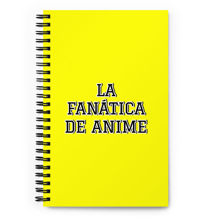 La Fanática De Anime The Anime Fan | Yellow Spiral Notebook, 140 Dotted Sheets | Funny Gift Idea Home Office Work | Mexican Spanish Pride Gift Mexicada