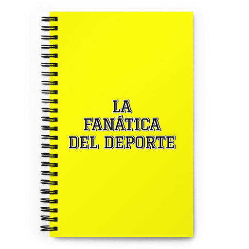 La Fanática Del Deporte The Sports Fan | Yellow Spiral Notebook, 140 Dotted Sheets | Funny Gift Idea Home Office Work | Mexican Spanish Pride Gift Mexicada