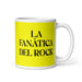 La Fanática Del Rock The Rock Music Lover Funny Home Office Work Coffee Mug Mexican Spanish Pride Gift White Glossy Cup Yellow Card Mug Mexicada 11 oz