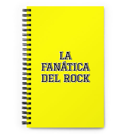 La Fanática Del Rock The Rock Music Lover | Yellow Spiral Notebook, 140 Dotted Sheets | Funny Gift Idea Home Office Work | Mexican Spanish Pride Gift Mexicada