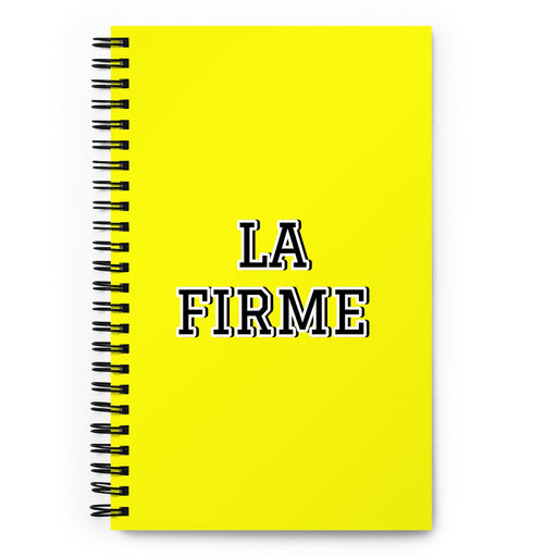 La Firme The Steadfast One | Yellow Spiral Notebook, 140 Dotted Sheets | Funny Gift Idea Home Office Work | Mexican Spanish Pride Gift Mexicada