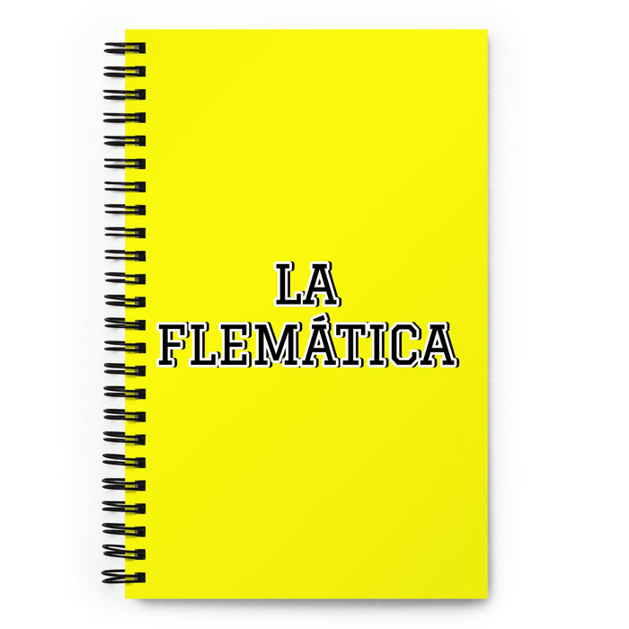 La Flemática The Phlegmatic | Yellow Spiral Notebook, 140 Dotted Sheets | Funny Gift Idea Home Office Work | Mexican Spanish Pride Gift Mexicada