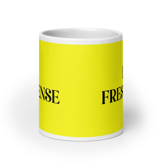 La Fresnense The Fresno Resident Funny Home Office Work Coffee Mug Mexican Spanish Pride Gift White Glossy Cup Yellow Card Mug Mexicada