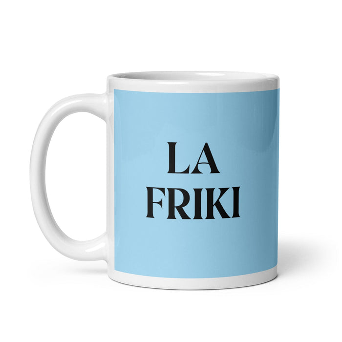 La Friki The Geek Funny Home Office Work Coffee Mug Mexican Spanish Pride Gift White Glossy Cup Sky Blue Card Mug Mexicada