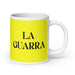 La Guarra The Dirty One Funny Home Office Work Coffee Mug Mexican Spanish Pride Gift White Glossy Cup Yellow Card Mug Mexicada 20 oz