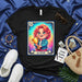 LA GUAY Rainbow Loteria Card T-Shirt Cute Girl Holding Trophy Mexican Bingo Style Graphic Tee Unisex Mexicada