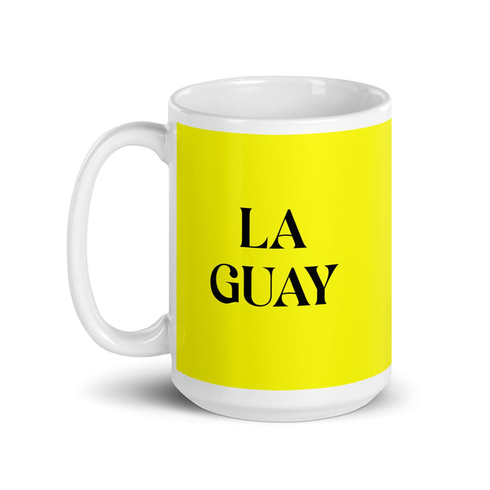 La Guay The Cool One Funny Home Office Work Coffee Mug Mexican Spanish Pride Gift White Glossy Cup Yellow Card Mug Mexicada