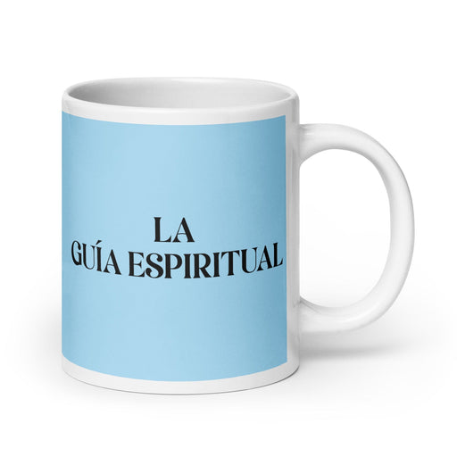 La Guía Espiritual The Spiritual Guide Funny Home Office Work Coffee Mug Mexican Spanish Pride Gift White Glossy Cup Sky Blue Card Mug Mexicada 20 oz