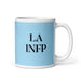 La INFP The Mediator MBTI Personality Funny Home Office Work Coffee Mug Mexican Spanish Pride Gift White Glossy Cup Sky Blue Card Mug Mexicada 11 oz