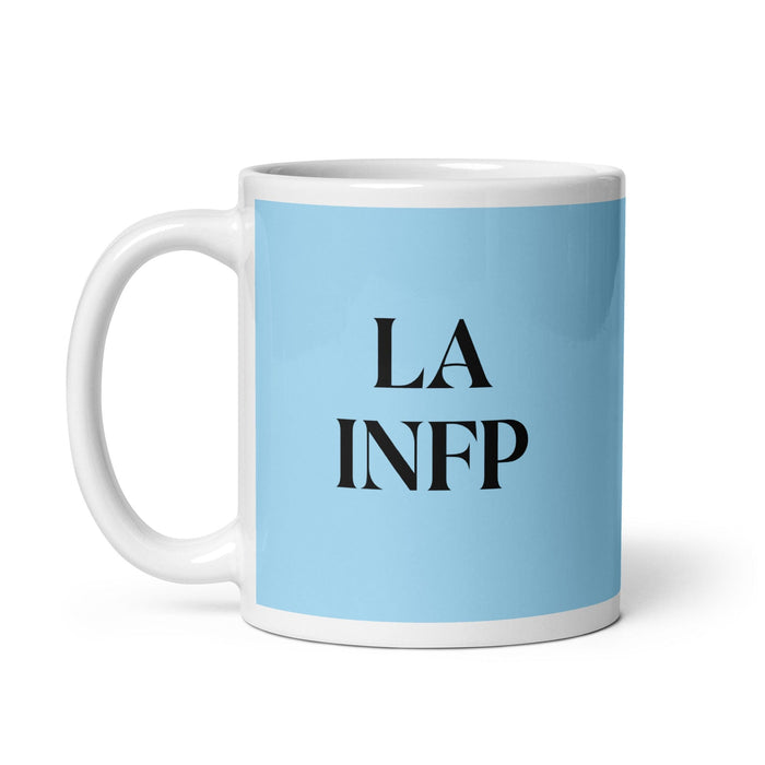 La INFP The Mediator MBTI Personality Funny Home Office Work Coffee Mug Mexican Spanish Pride Gift White Glossy Cup Sky Blue Card Mug Mexicada