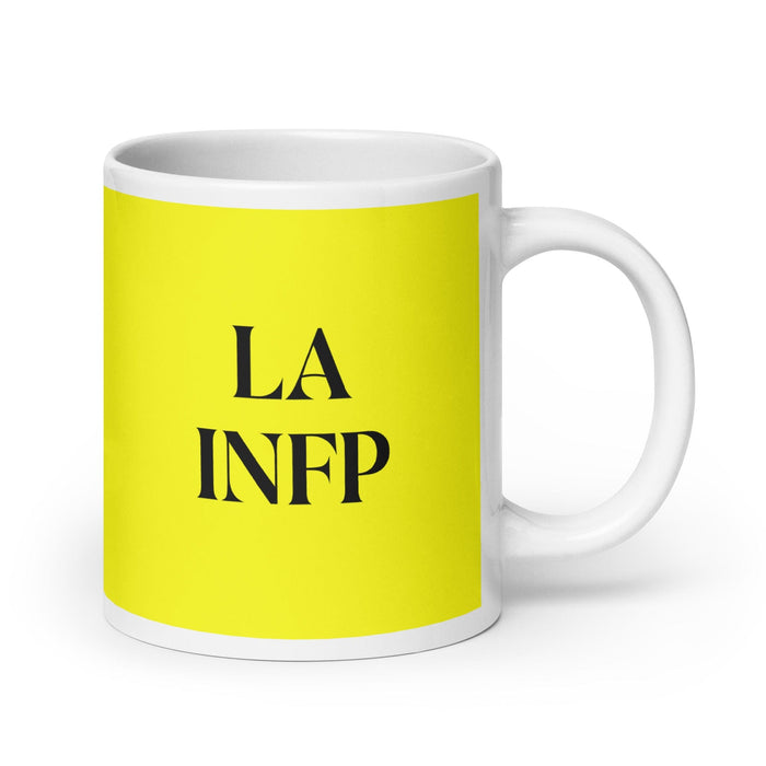 La INFP The Mediator MBTI Personality Funny Home Office Work Coffee Mug Mexican Spanish Pride Gift White Glossy Cup Yellow Card Mug Mexicada 20 oz