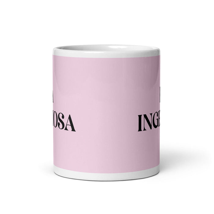 La Ingeniosa The Ingenious One Funny Home Office Work Coffee Mug Mexican Spanish Pride Gift White Glossy Cup Light Pink Card Mug Mexicada