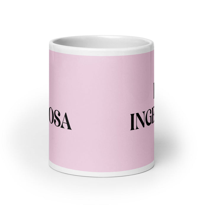 La Ingeniosa The Ingenious One Funny Home Office Work Coffee Mug Mexican Spanish Pride Gift White Glossy Cup Light Pink Card Mug Mexicada