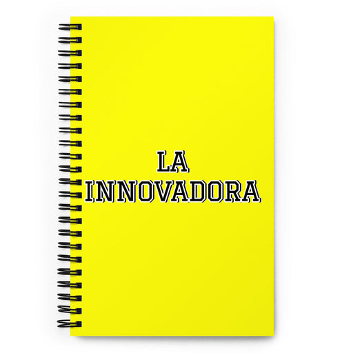 La Innovadora The Innovator | Yellow Spiral Notebook, 140 Dotted Sheets | Funny Gift Idea Home Office Work | Mexican Spanish Pride Gift Mexicada