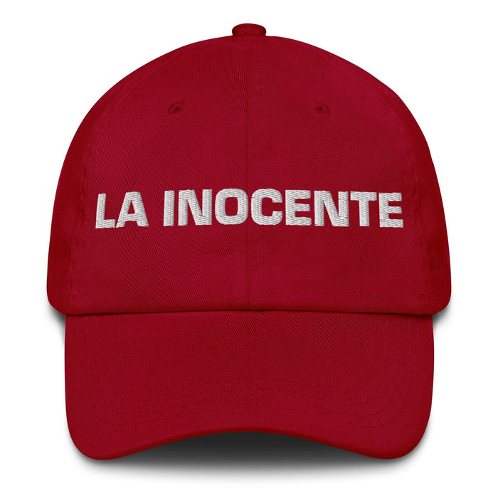 La Inocente The Innocent Mexican Spanish Pride Gift Regalo Dad Hat Mexicada Cranberry