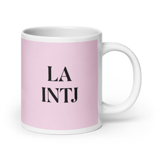 La INTJ The Mastermind MBTI Personality Funny Home Office Work Coffee Mug Mexican Spanish Pride Gift White Glossy Cup Light Pink Card Mug Mexicada 20 oz