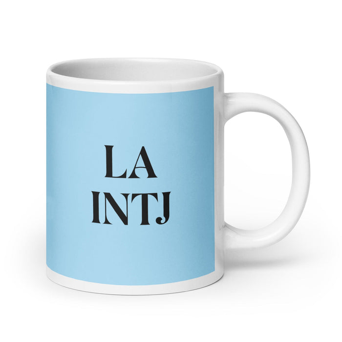 La INTJ The Mastermind MBTI Personality Funny Home Office Work Coffee Mug Mexican Spanish Pride Gift White Glossy Cup Sky Blue Card Mug Mexicada 20 oz