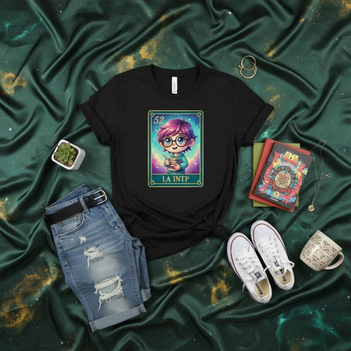LA INTP Lotería Card T-Shirt, Cute Anime Character, Myers-Briggs INTP Personality Type Tee, Funny Tarot Inspired Graphic Shirt, Unique Nerd Gift for Thinkers and Logicians Mexicada