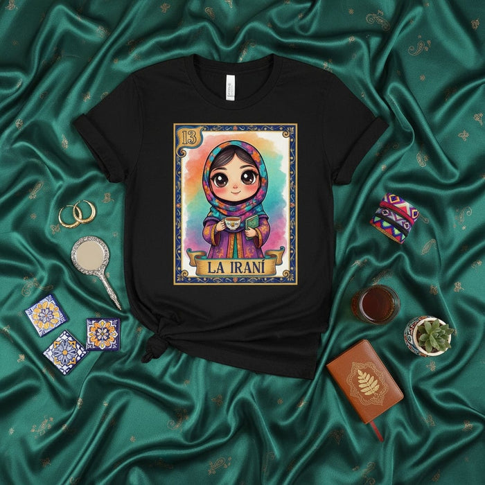 LA IRANÍ Cute Hijab Girl La Lotería Card Tee Graphic Unisex T-Shirt Persian Culture Gift Mexicada