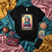 LA IRAQUÍ Loteria Card Unisex T-Shirt, Cute Iraqi Woman Hijab Design Tee, Muslim Arabic Culture Shirt, Kawaii Style Graphic Top, Number 13 La Luna Inspired Art Mexicada