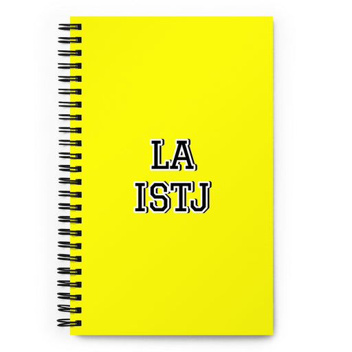 La Istj The Logistician | Yellow Spiral Notebook, 140 Dotted Sheets | Funny Gift Idea Home Office Work | Mexican Spanish Pride Gift Mexicada