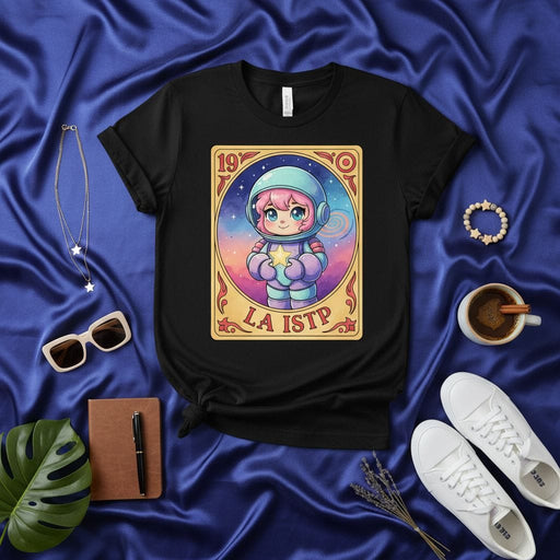 LA ISTP Cute Astronaut Anime Girl Star Card Loteria Style Unisex T-Shirt, MBTI Personality Type Shirt, Gift for Introverted Thinker Perceiver Mexicada