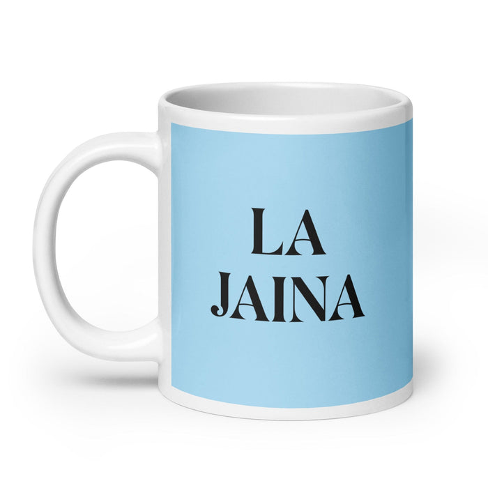 La Jaina The Girlfriend/Boyfriend Funny Home Office Work Coffee Mug Mexican Spanish Pride Gift White Glossy Cup Sky Blue Card Mug Mexicada