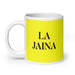 La Jaina The Girlfriend/Boyfriend Funny Home Office Work Coffee Mug Mexican Spanish Pride Gift White Glossy Cup Yellow Card Mug Mexicada