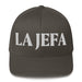 La Jefa The Boss Embroidered Closed-Back Structured Cap | Leadership, Empowerment, Bold Look | J15 Mexicada Dark Grey / S/M