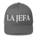La Jefa The Boss Embroidered Closed-Back Structured Cap | Leadership, Empowerment, Bold Look | J15 Mexicada Grey / S/M
