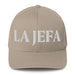 La Jefa The Boss Embroidered Closed-Back Structured Cap | Leadership, Empowerment, Bold Look | J15 Mexicada Khaki / S/M