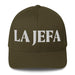 La Jefa The Boss Embroidered Closed-Back Structured Cap | Leadership, Empowerment, Bold Look | J15 Mexicada Olive / S/M