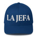 La Jefa The Boss Embroidered Closed-Back Structured Cap | Leadership, Empowerment, Bold Look | J15 Mexicada Royal Blue / S/M