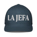 La Jefa The Boss Embroidered Closed-Back Trucker Cap | Empowerment, Leadership, Bold Fashion | J15 Mexicada Navy
