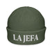 La Jefa The Boss Embroidered Fisherman Beanie – Latina Power Streetwear Statement Hat | J15 Mexicada Cypress