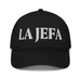 La Jefa The Boss Embroidered Organic Baseball Cap | Leadership, Empowerment, Bold Style | J15 Mexicada Black
