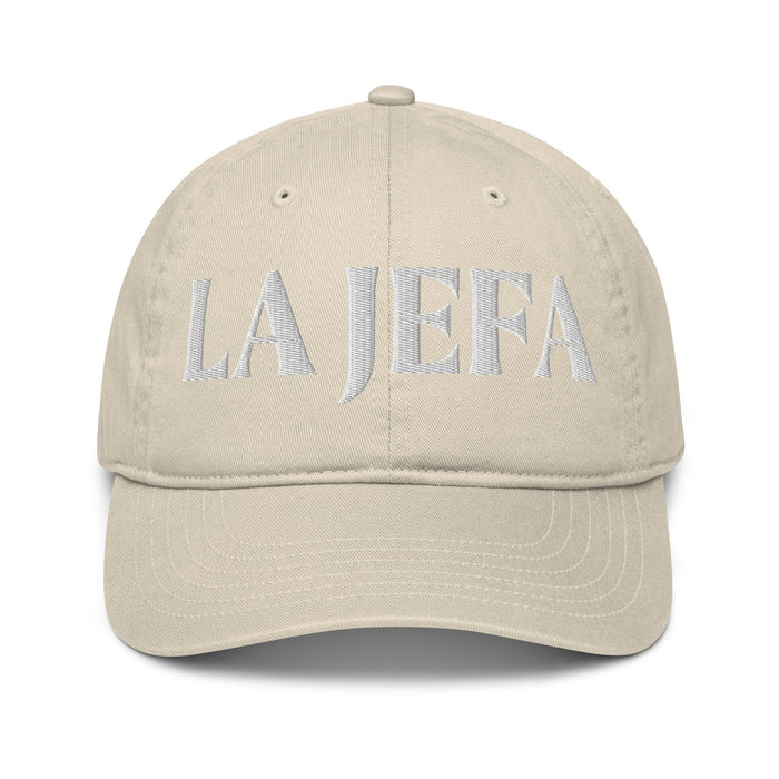 La Jefa The Boss Embroidered Organic Baseball Cap | Leadership, Empowerment, Bold Style | J15 Mexicada Oyster