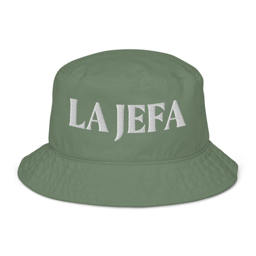 La Jefa The Boss Embroidered Organic Cotton Bucket Hat | Empowerment, Leadership, Bold Style | J15 Mexicada Dill