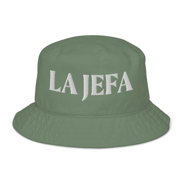 La Jefa The Boss Embroidered Organic Cotton Bucket Hat | Empowerment, Leadership, Bold Style | J15 Mexicada Dill