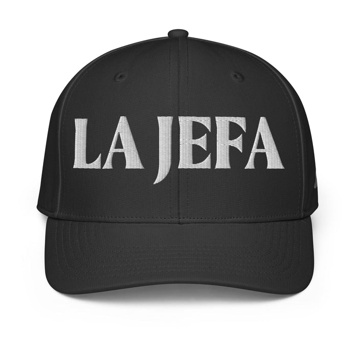 La Jefa The Boss Embroidered Performance Cap | Leadership, Empowerment, Bold Style | J15 Mexicada Black