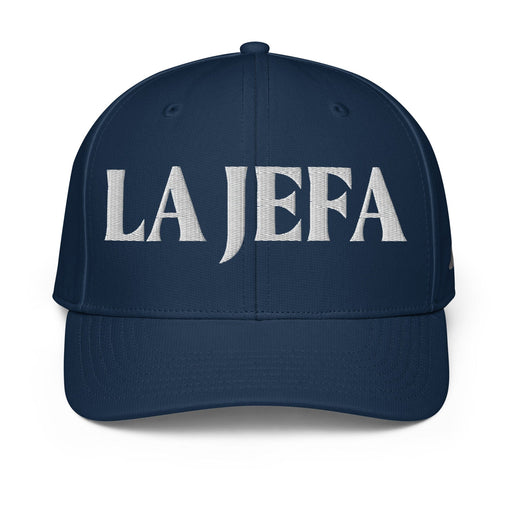 La Jefa The Boss Embroidered Performance Cap | Leadership, Empowerment, Bold Style | J15 Mexicada Collegiate Navy