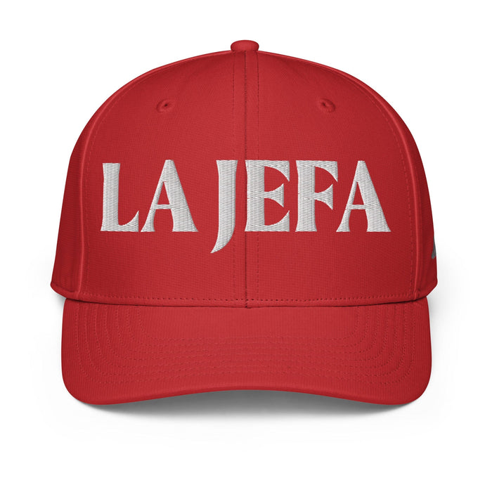 La Jefa The Boss Embroidered Performance Cap | Leadership, Empowerment, Bold Style | J15 Mexicada Power Red