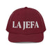 La Jefa The Boss Embroidered Snapback Trucker Cap | Leadership, Empowerment, Bold Style | J15 Mexicada Cardinal