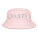 La Jefa The Boss Embroidered Terry Cloth Bucket Hat | Empower Your Inner Leader | J15 Mexicada Light Pink