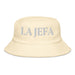La Jefa The Boss Embroidered Terry Cloth Bucket Hat | Empower Your Inner Leader | J15 Mexicada Light Yellow
