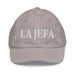 La Jefa The Boss Embroidered Youth Baseball Cap | Empowerment, Leadership, Bold Identity | J15 Mexicada Grey