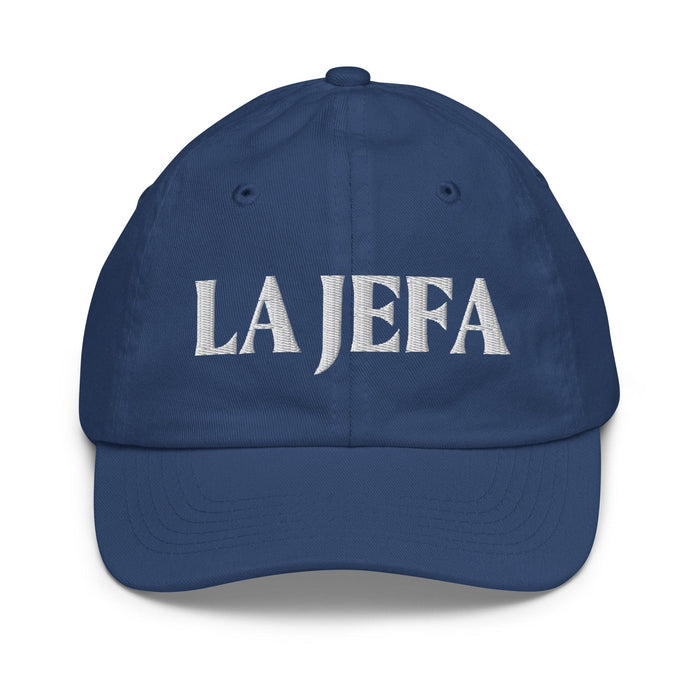 La Jefa The Boss Embroidered Youth Baseball Cap | Empowerment, Leadership, Bold Identity | J15 Mexicada Royal